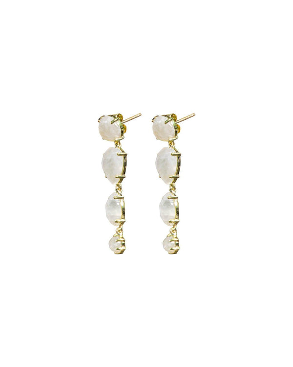 Ela Rae - Mismatch Moonstone Dangle Earrings