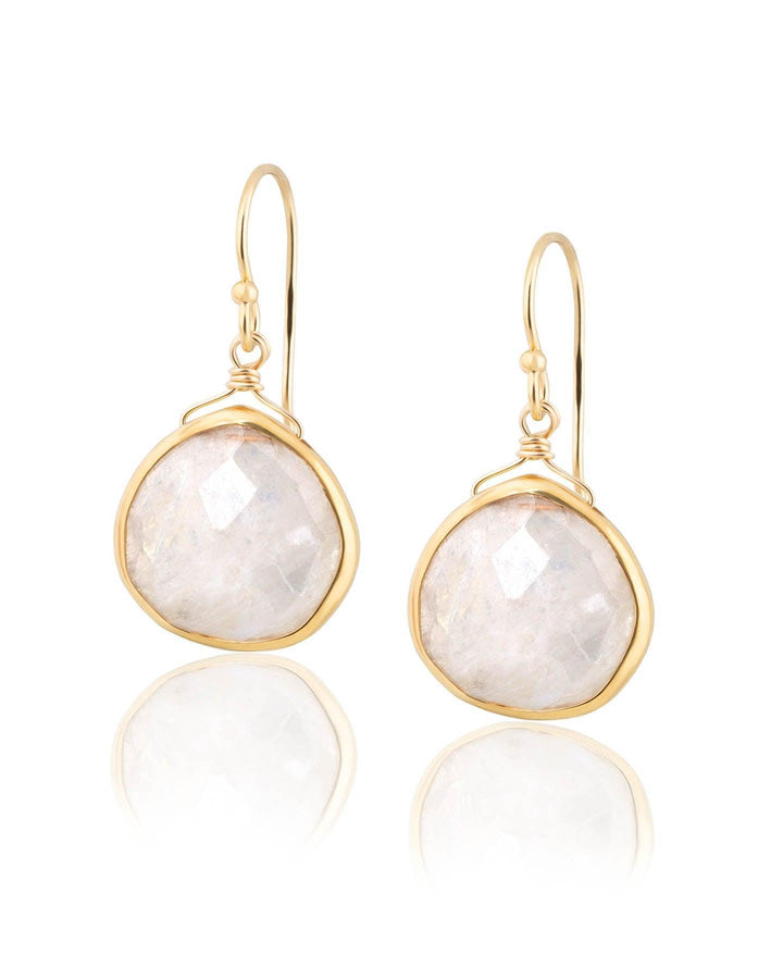 Ela Rae - Rainbow Moonstone Heart Shaped Earring