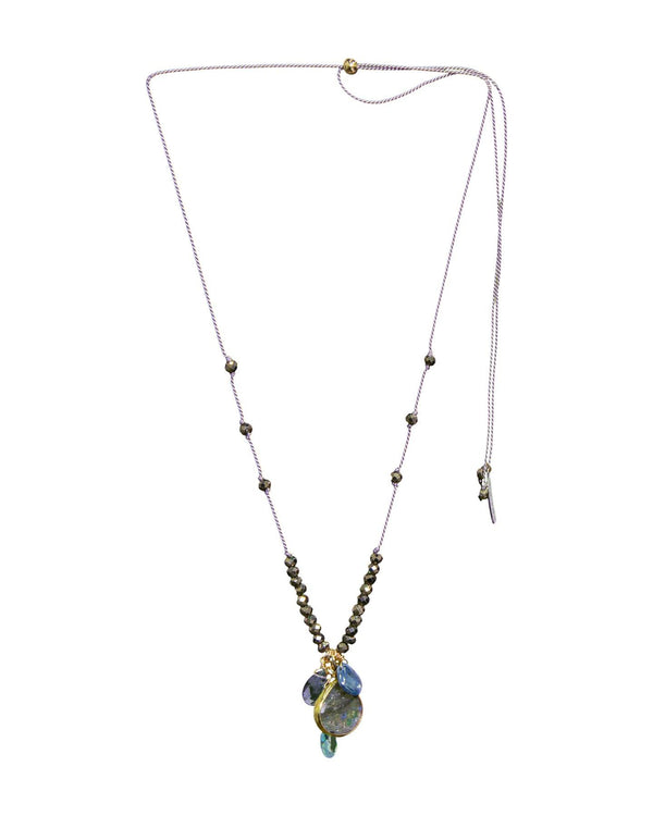 Ela Rae - Sylvie Dangle Labradorite Blue Multi Necklace