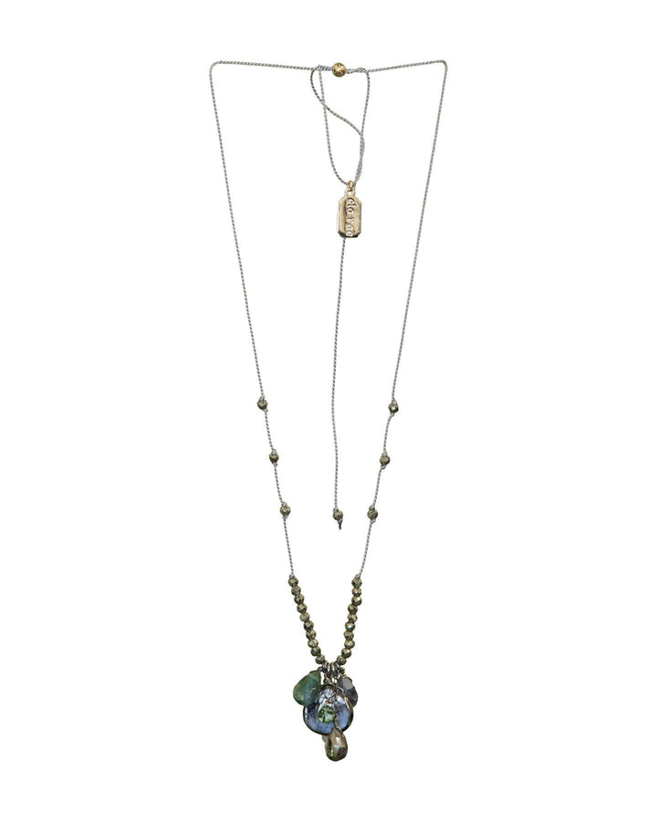 Ela Rae - Sylvie Dangle Necklace-Rhodium