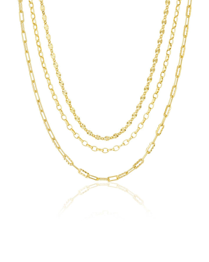 Ela Rae - Three Layer Mixed Gold Chain