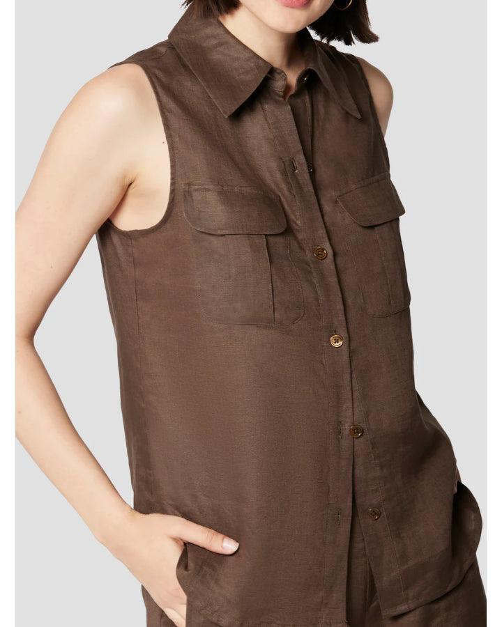 Equipment - Camila Linen Sleeveless Shirt