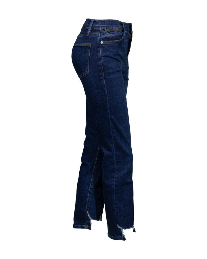 Frame - LE High Straight Distressed Hem Jeans