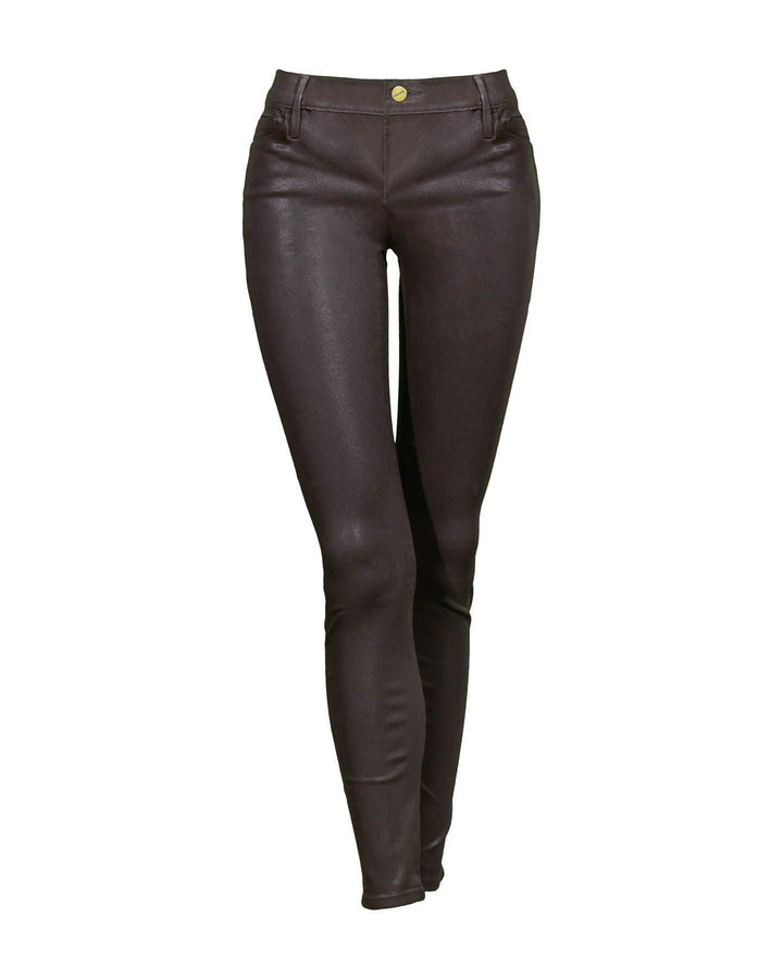 Frame - Le Skinny De Jeanne Cropped Coated Jeans