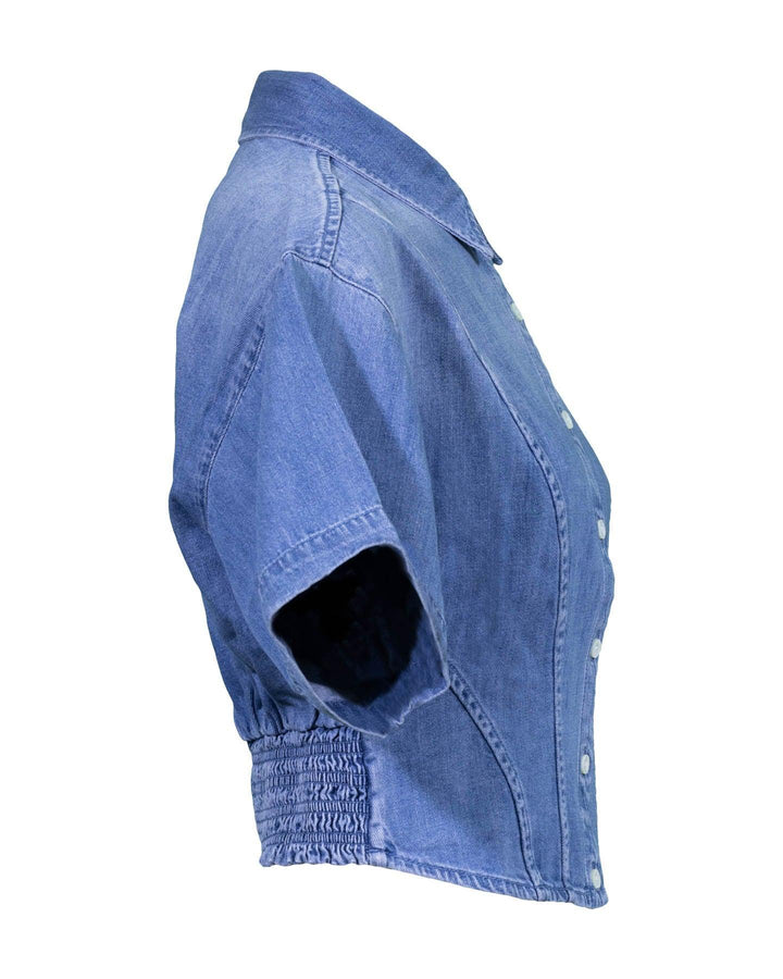 Frame - Seam Detail Crop Denim shirt