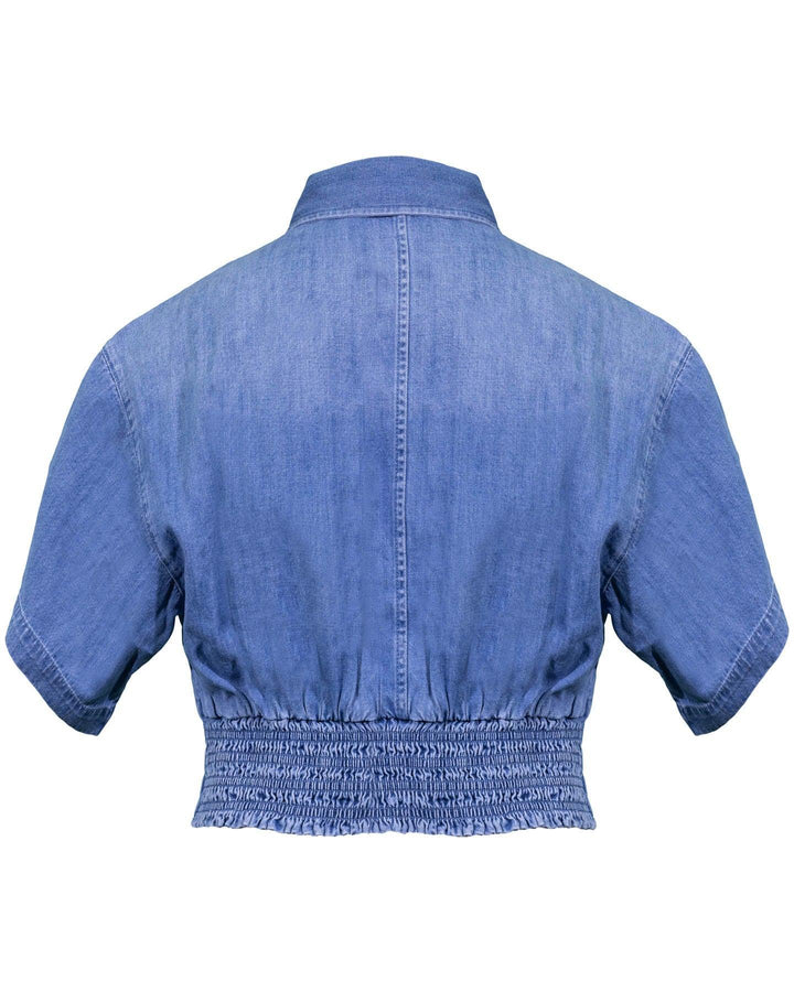 Frame - Seam Detail Crop Denim shirt