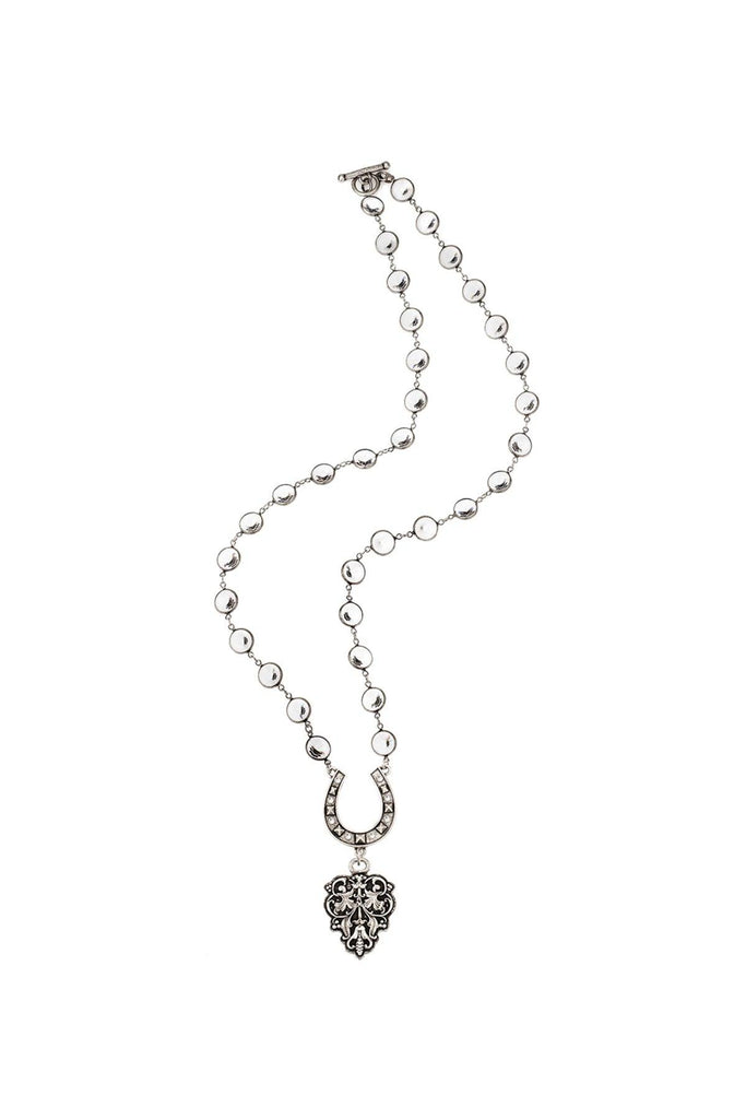 French Kande - Austrian Crystal Horseshoe Pendant Necklace