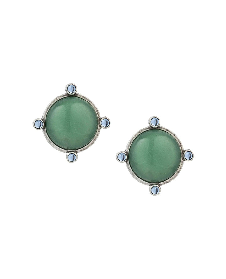 French Kande - Aventurine Sapphire Cab Earrings