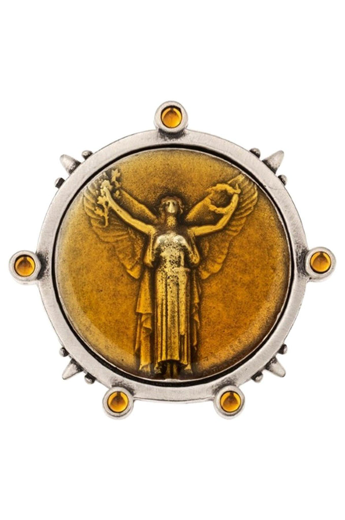 French Kande - Civilization Medallion Brooch