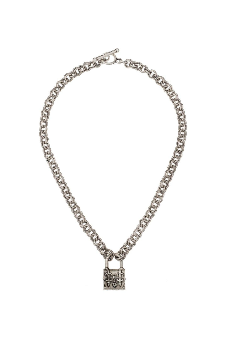 French Kande - Double Cable Chain Lock Necklace