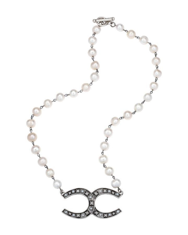 French Kande - French Kande Pearl Cheval Pendant Necklace