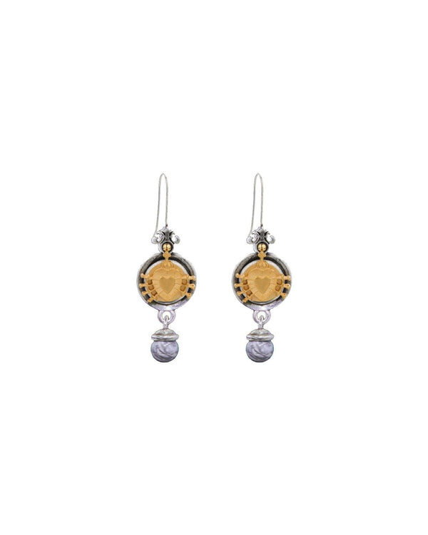 French Kande - Heart Medal Earrings