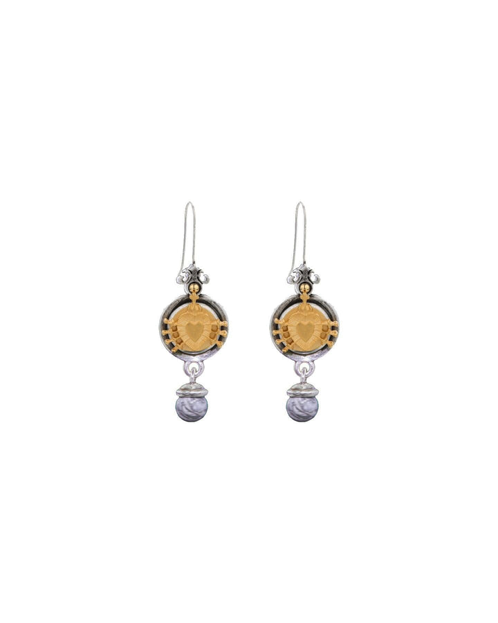 French Kande - Heart Medal Earrings