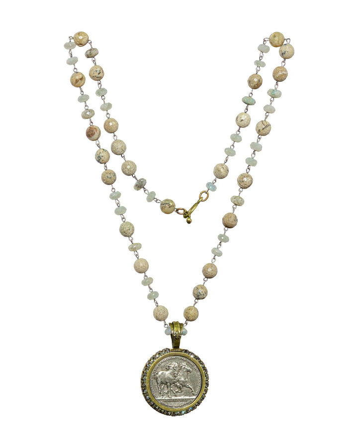French Kande - La Lune Mix Chaveux Medal Necklace