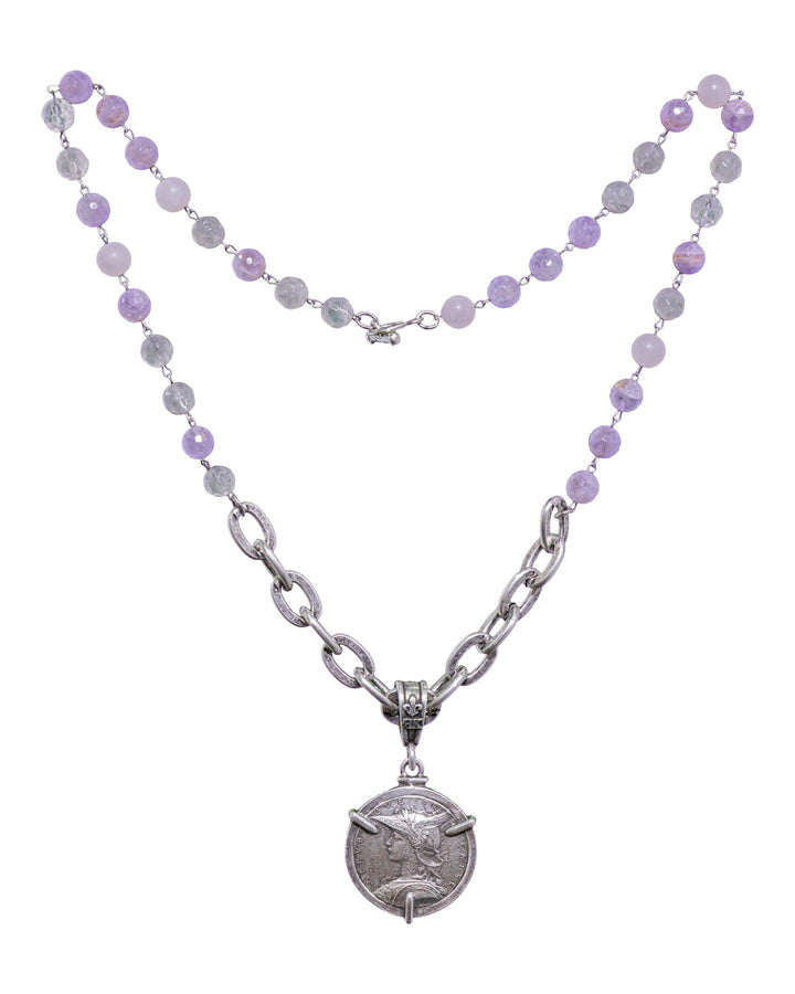 French Kande - Lavender Mix Ministry Medal Necklace
