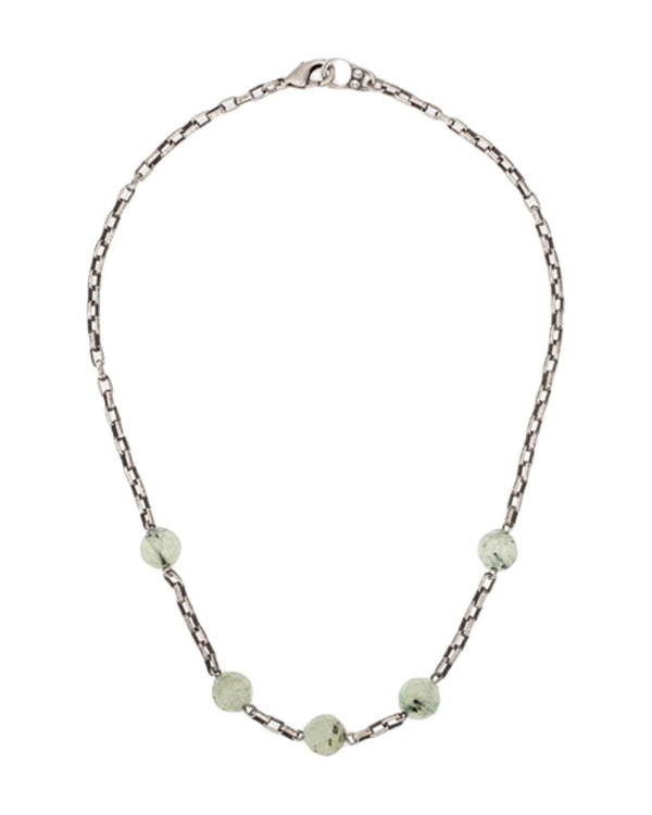 French Kande - Loire Chain Green Prehinite Necklace