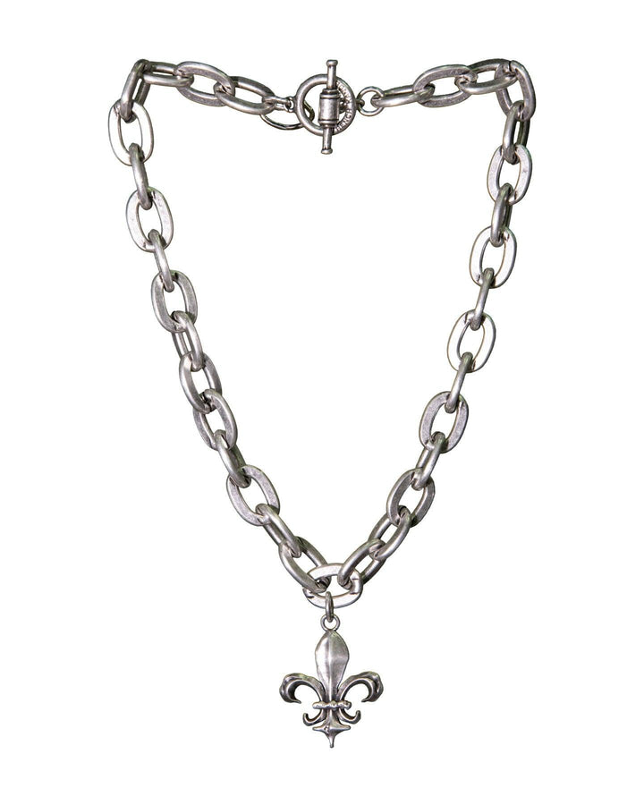 French Kande - Lourdes Chain with Fleur Pendant Necklace