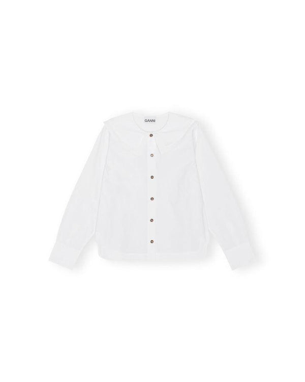 Ganni - Cotton Poplin Double Collar Shirt