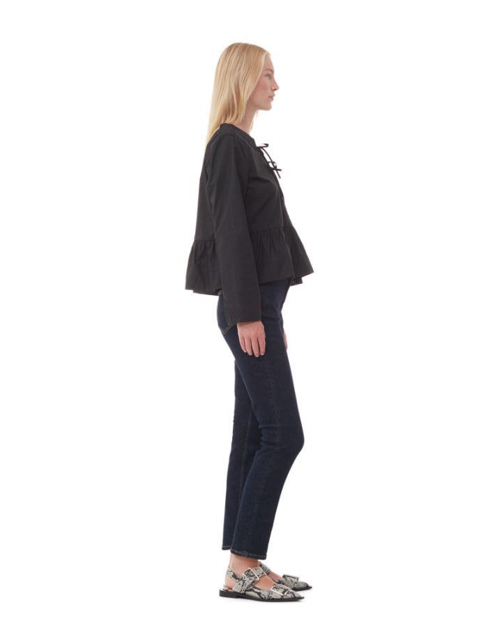 Ganni - Cotton Poplin Tie Blouse