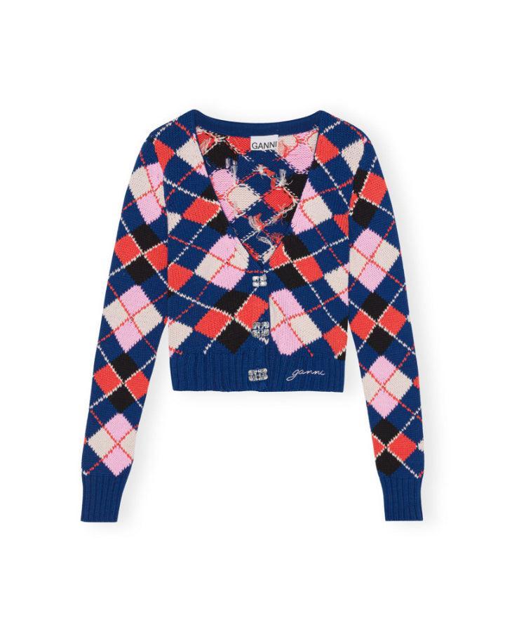 Ganni - Graphic Sodalite Blue Cardigan