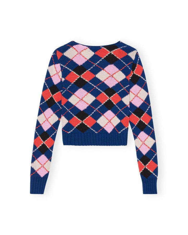 Ganni - Graphic Sodalite Blue Cardigan