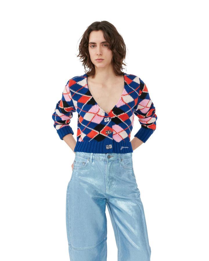 Ganni - Graphic Sodalite Blue Cardigan