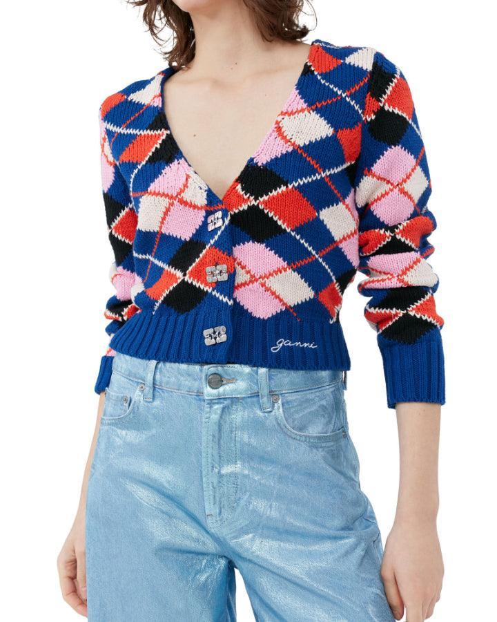 Ganni - Graphic Sodalite Blue Cardigan