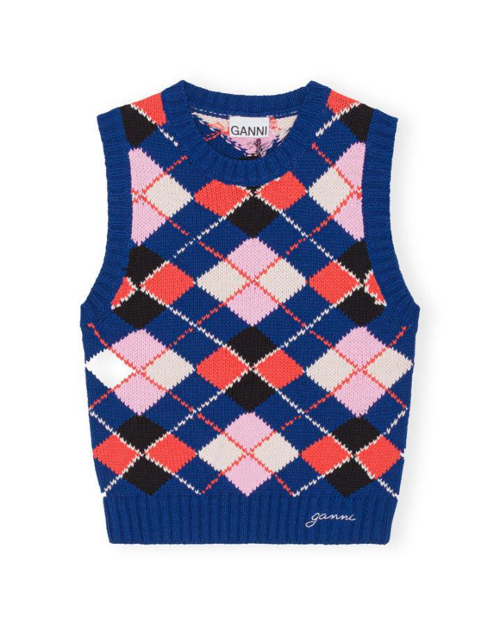 Ganni - Graphic Sodalite Blue Vest