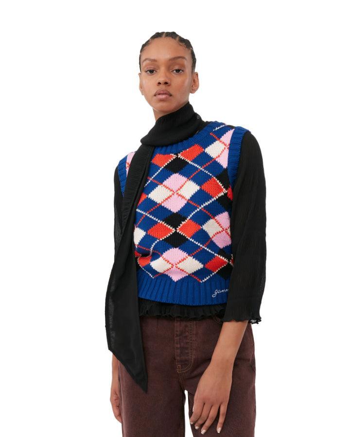 Ganni - Graphic Sodalite Blue Vest
