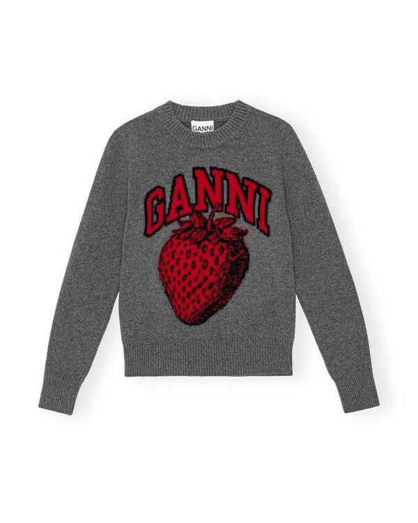 Ganni - Graphic Strawberry O-Neck Pullover