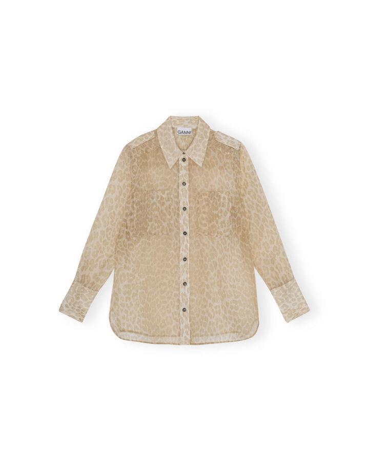 Ganni - Organza Print Sheer Shirt