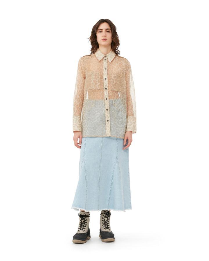 Ganni - Organza Print Sheer Shirt
