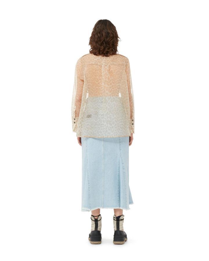 Ganni - Organza Print Sheer Shirt