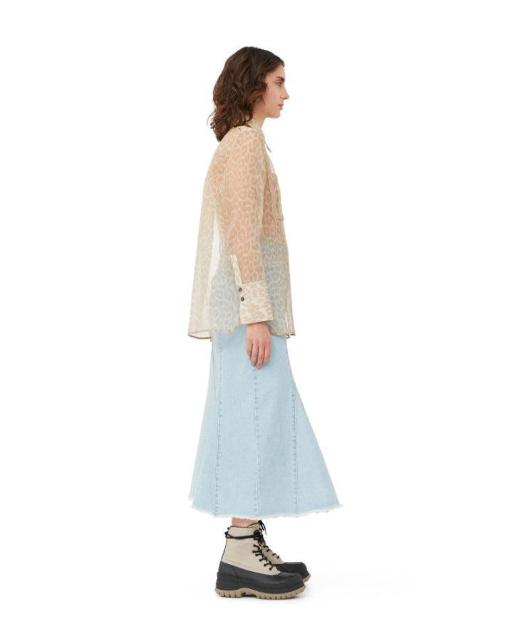 Ganni - Organza Print Sheer Shirt