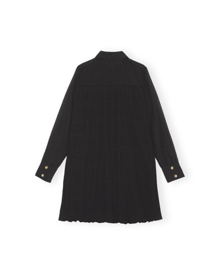 Ganni - Pleated Georgette Shirt Dress