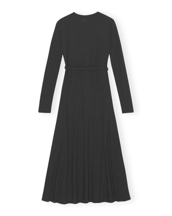 Ganni - Rib Jersey Wrap Maxi Dress
