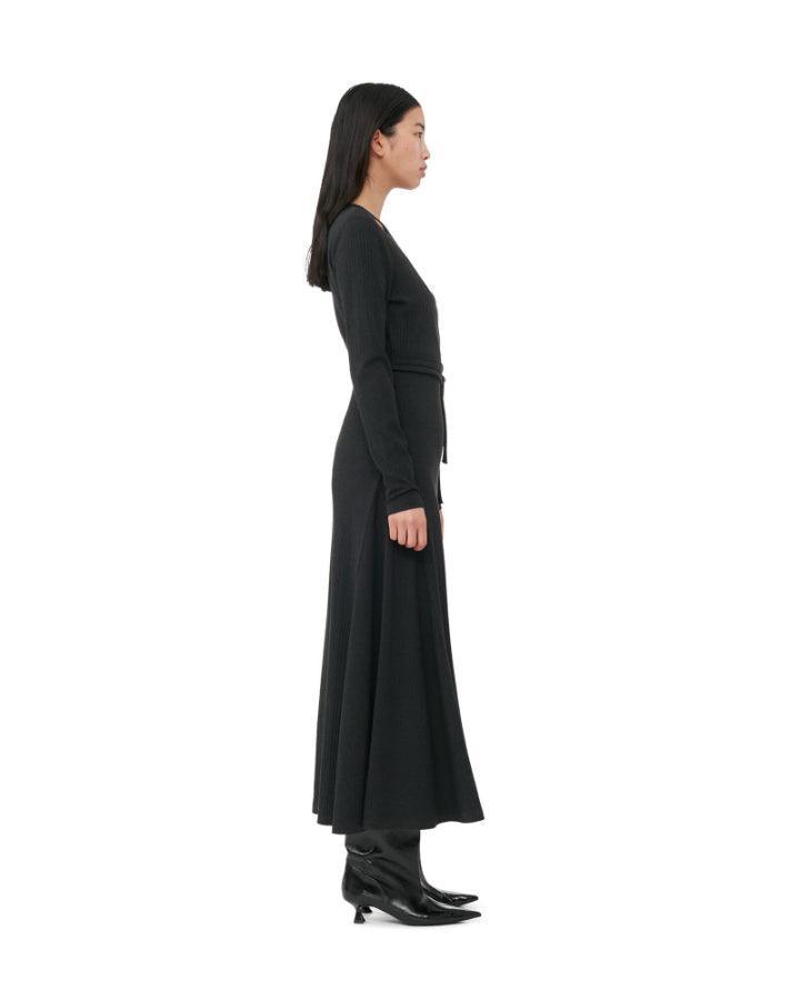 Ganni - Rib Jersey Wrap Maxi Dress