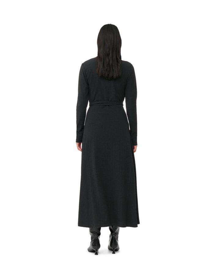 strapless open back dress Ganni Rib Jersey Wrap Maxi Dress – BLU'S