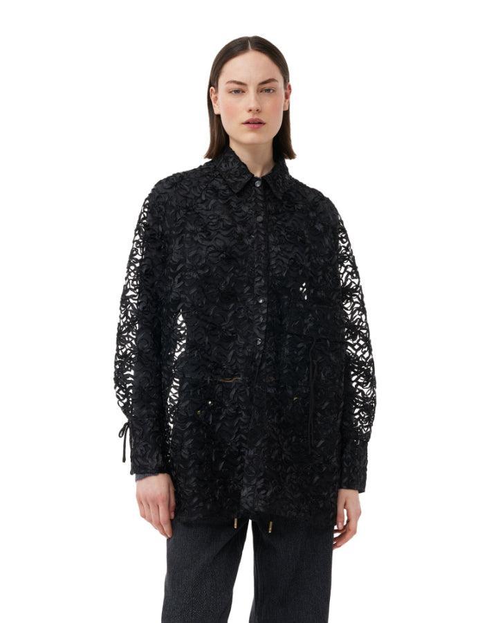 Ganni Ribbon Tulle Raglan Shirt – BLU'S