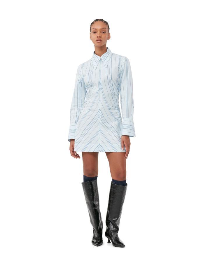 Ganni - Striped Twill Fitted Tunic