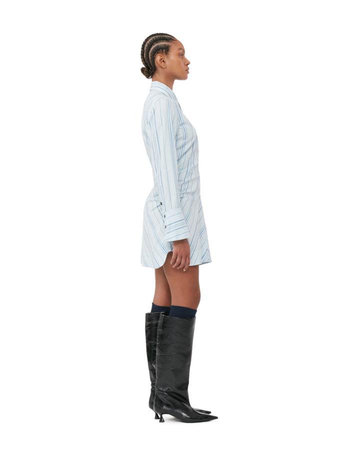 Ganni - Striped Twill Fitted Tunic