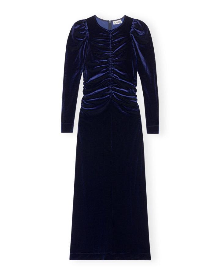 Ganni - Velvet Gathered Dress