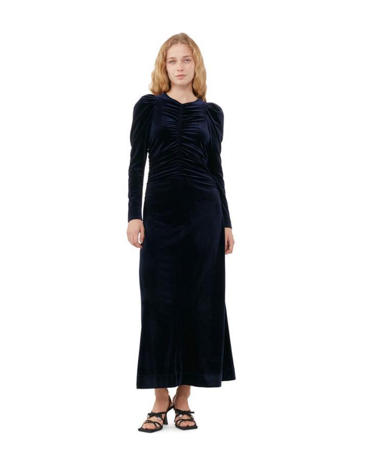 Ganni - Velvet Gathered Dress