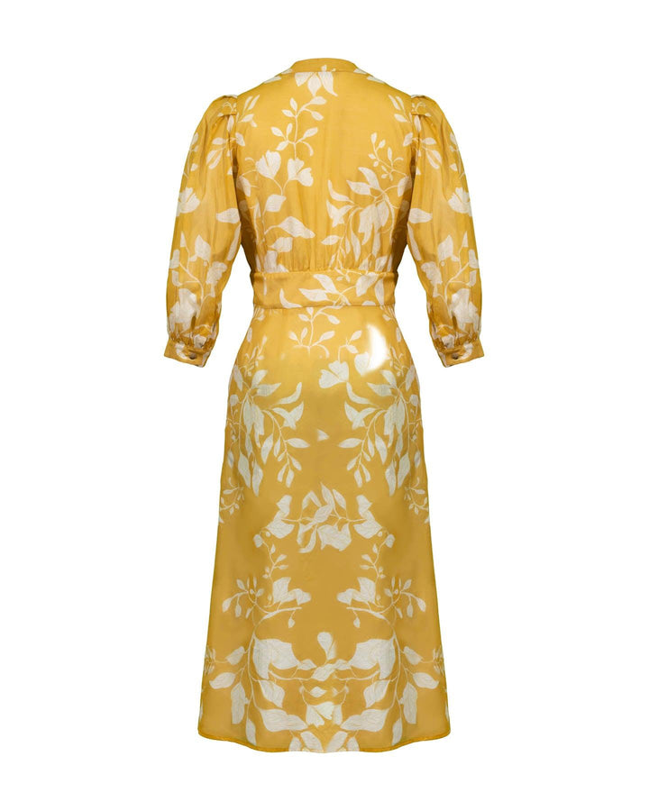 Iris - Button Down Leaf Print Dress