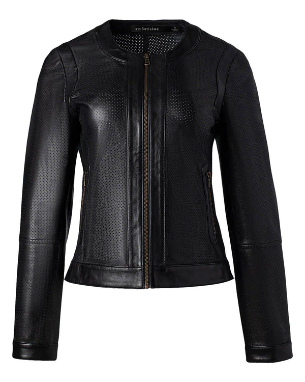 Iris - Perforated Leather Moto Jacket