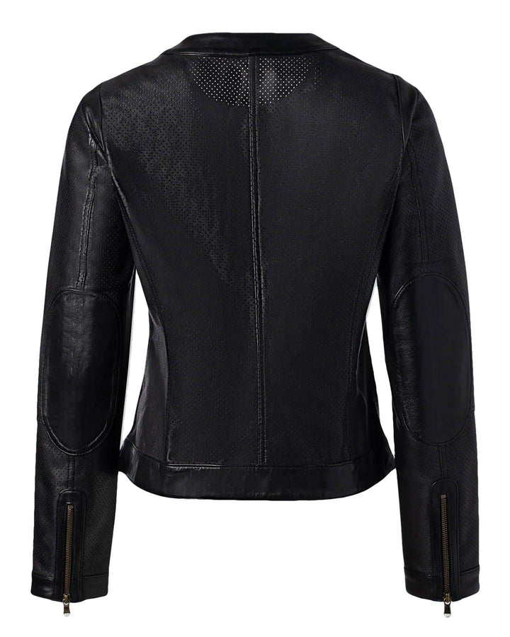 Iris - Perforated Leather Moto Jacket