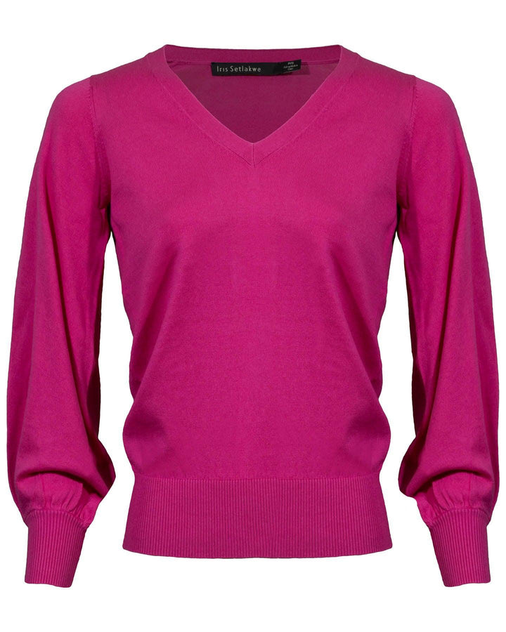 Iris - V-Neck Puff Sleeve Pullover