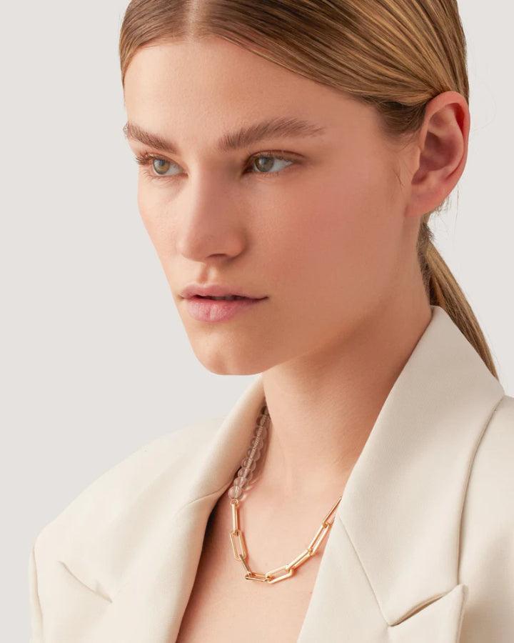 JENNY BIRD - Lyra Gold-Clear Bead Chain Necklace