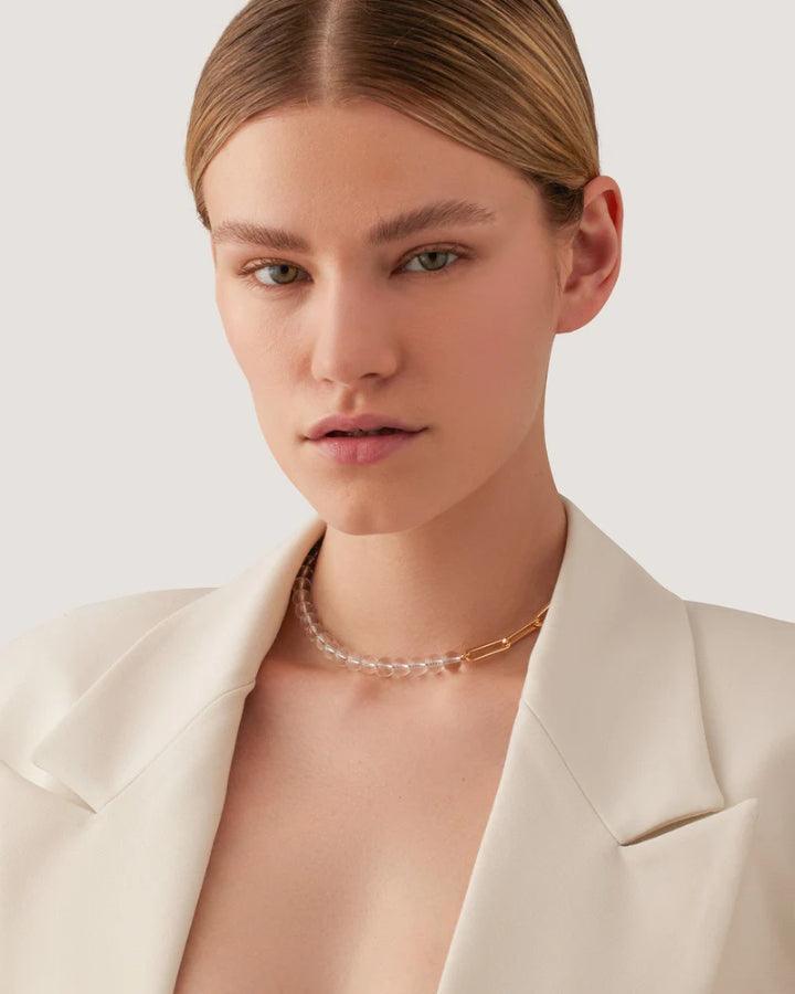 JENNY BIRD - Lyra Gold-Clear Bead Chain Necklace