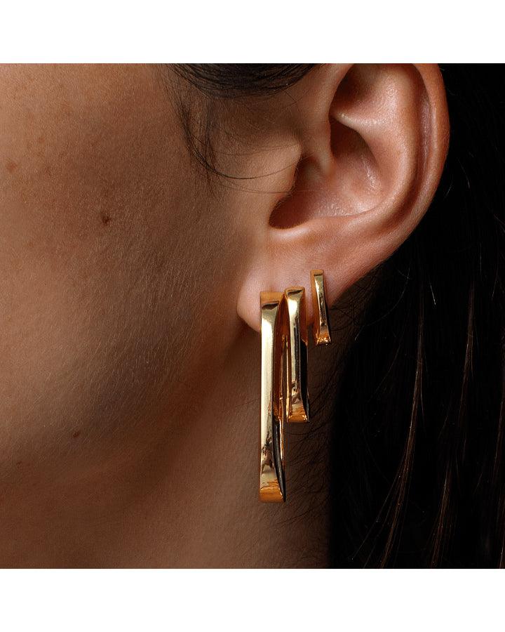 JENNY BIRD - Mega U-Link Earrings Gold